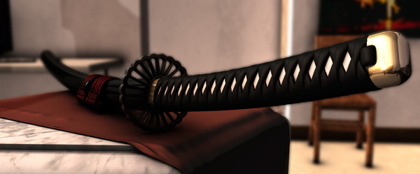 japanese dai-katana katana black 3d model - Black Dai-Katana.scn... by Polygon Pusher